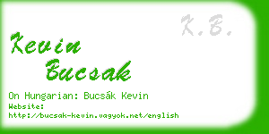 kevin bucsak business card